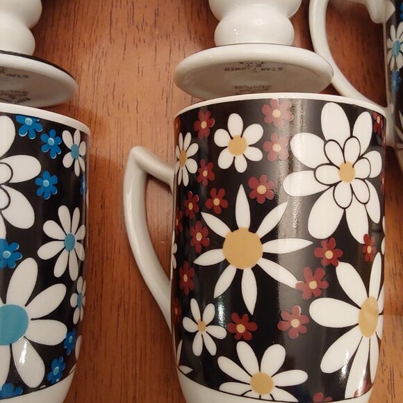 VINTAGE ROYAL CROWN SMUG MUGS SET1960 BY TINA ARNART CERAMIC - Picture 2 of 15